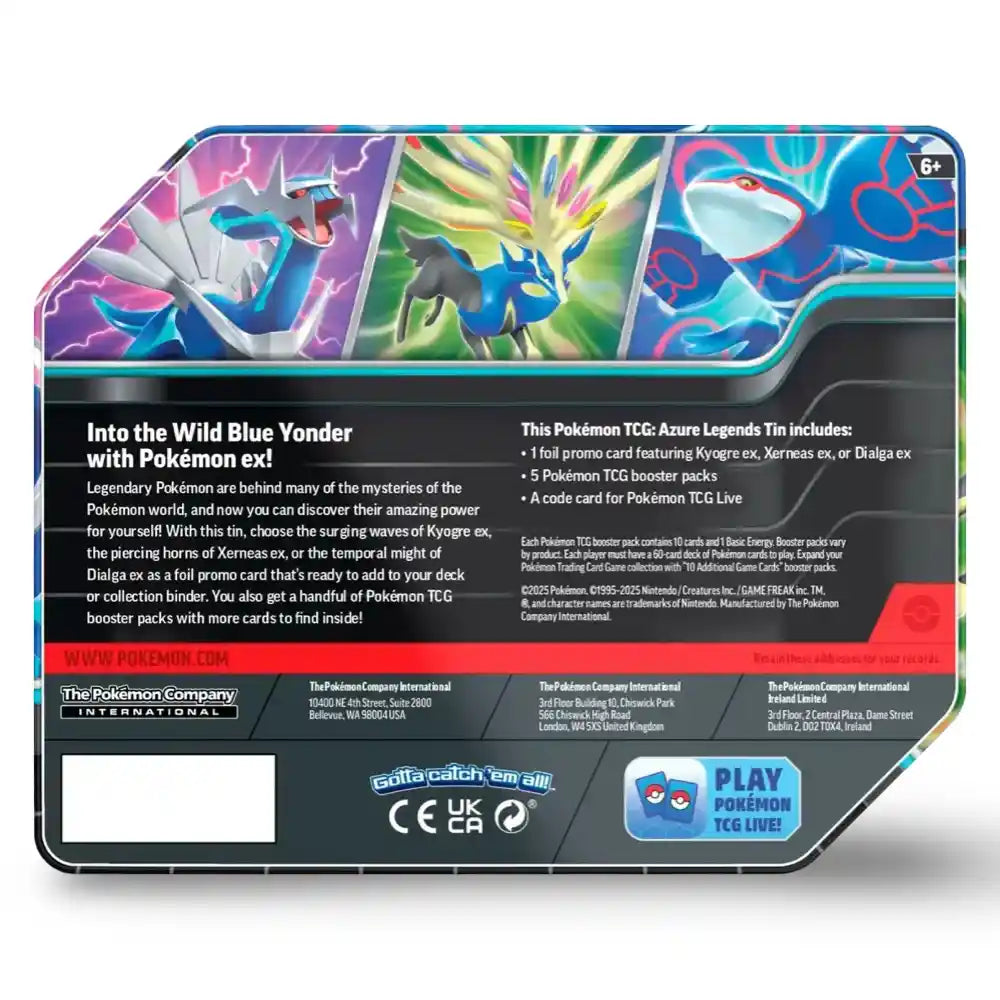 Pokemon Azure Legends Tin (5 Booster) CardsRfun