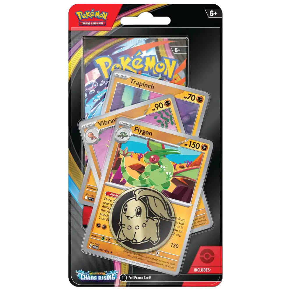 Chaos Rising Premium Blister Trapinch-Linie – Trapinch, Vibrava als Promo, Flygon als Foil-Holo-Promo