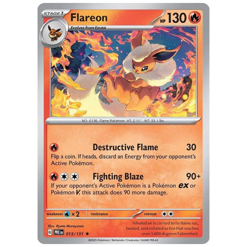 Pokemon Flareon - PRE 013/131 - Cosmos Holo Foil CardsRfun