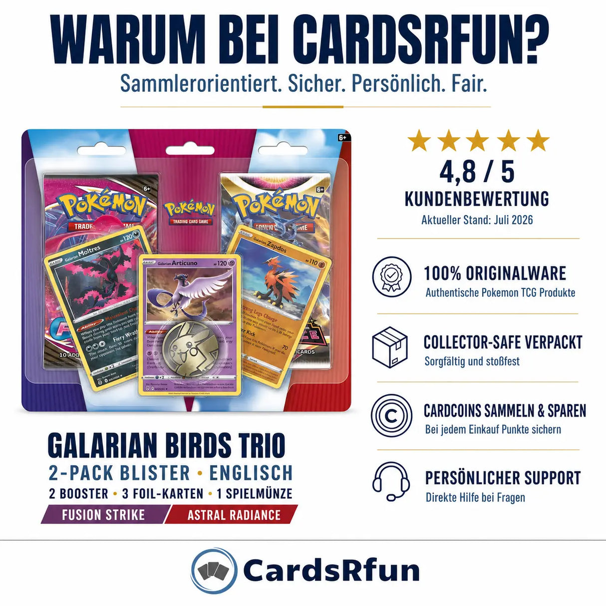 Pokemon Galarian Birds Trio: 2-Pack Blister