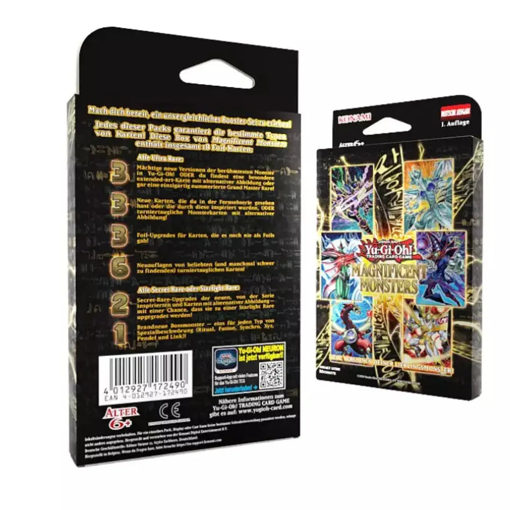 Rückseite Yu-Gi-Oh! Magnificent Monsters Box mit Inhaltsangabe DE – bei CardsRfun