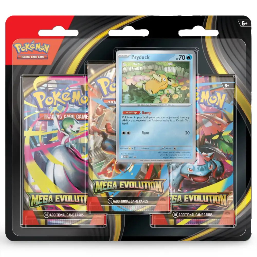 Pokemon Mega Evolution: 3-Pack Blister Psyduck Golduck CardsRfun
