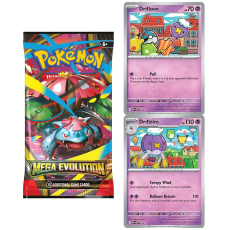 Pokemon Mega Evolution: 1-Pack Blister Drifloon Drifblim CardsRfun