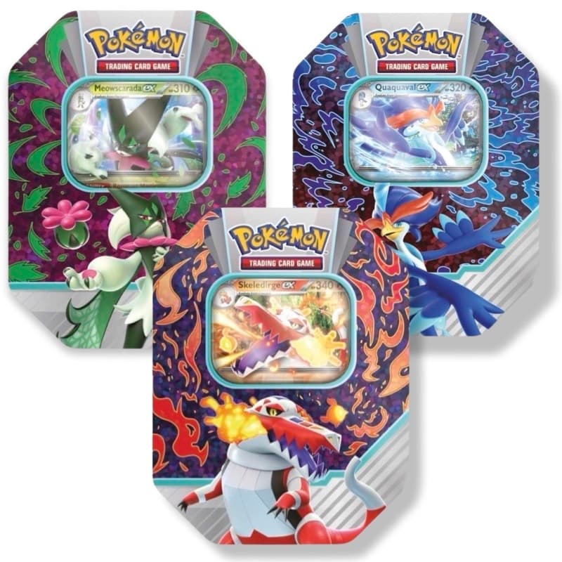 Pokemon Paldea Partners Tin: Meowscarada ex/ Skeledirge ex/ Quaquaval ex