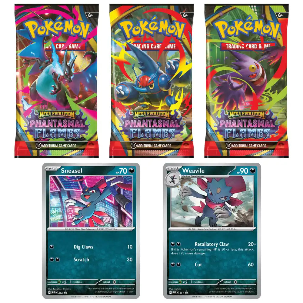 Pokemon Phantasmal Flames: 3-Pack Blister CardsRfun