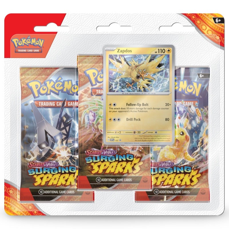 Pokemon Surging Sparks: 3-Pack Blister Quagmire Zapdos