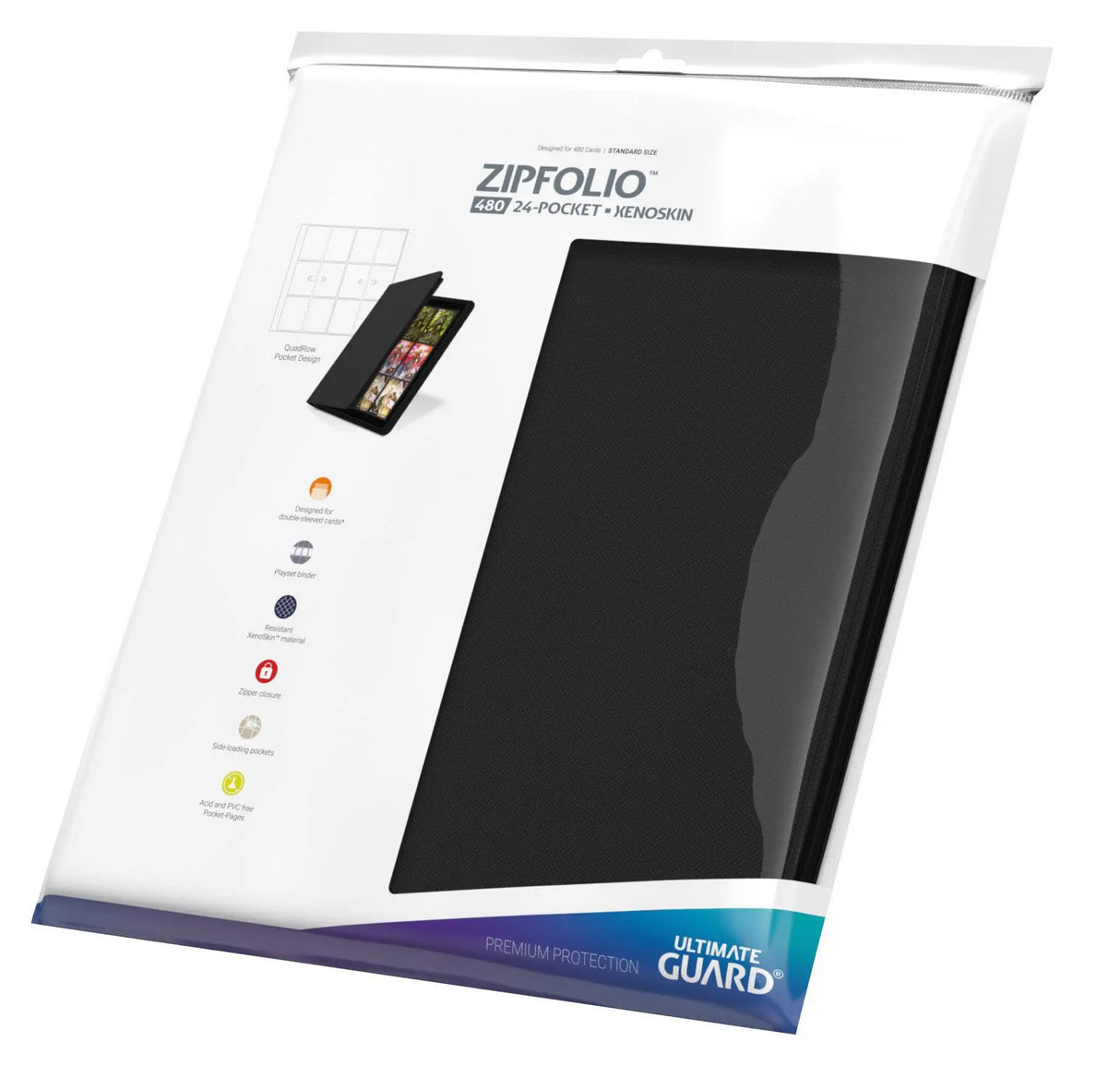 Ultimate Guard 12-Pocket ZipFolio XenoSkin Black geschlossen – bei CardsRfun