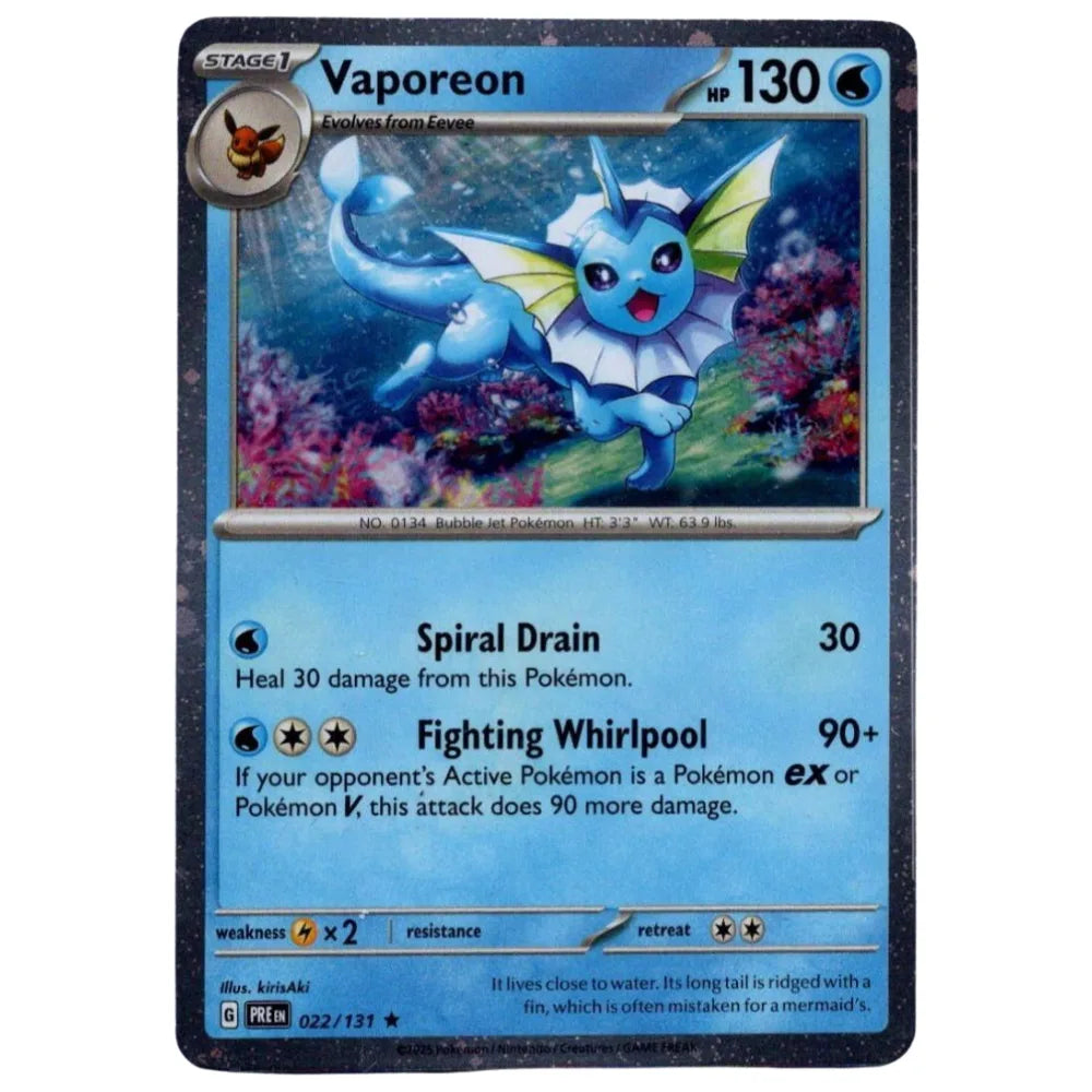 Pokemon Vaporeon - PRE 022/131 - Cosmos Holo Foil