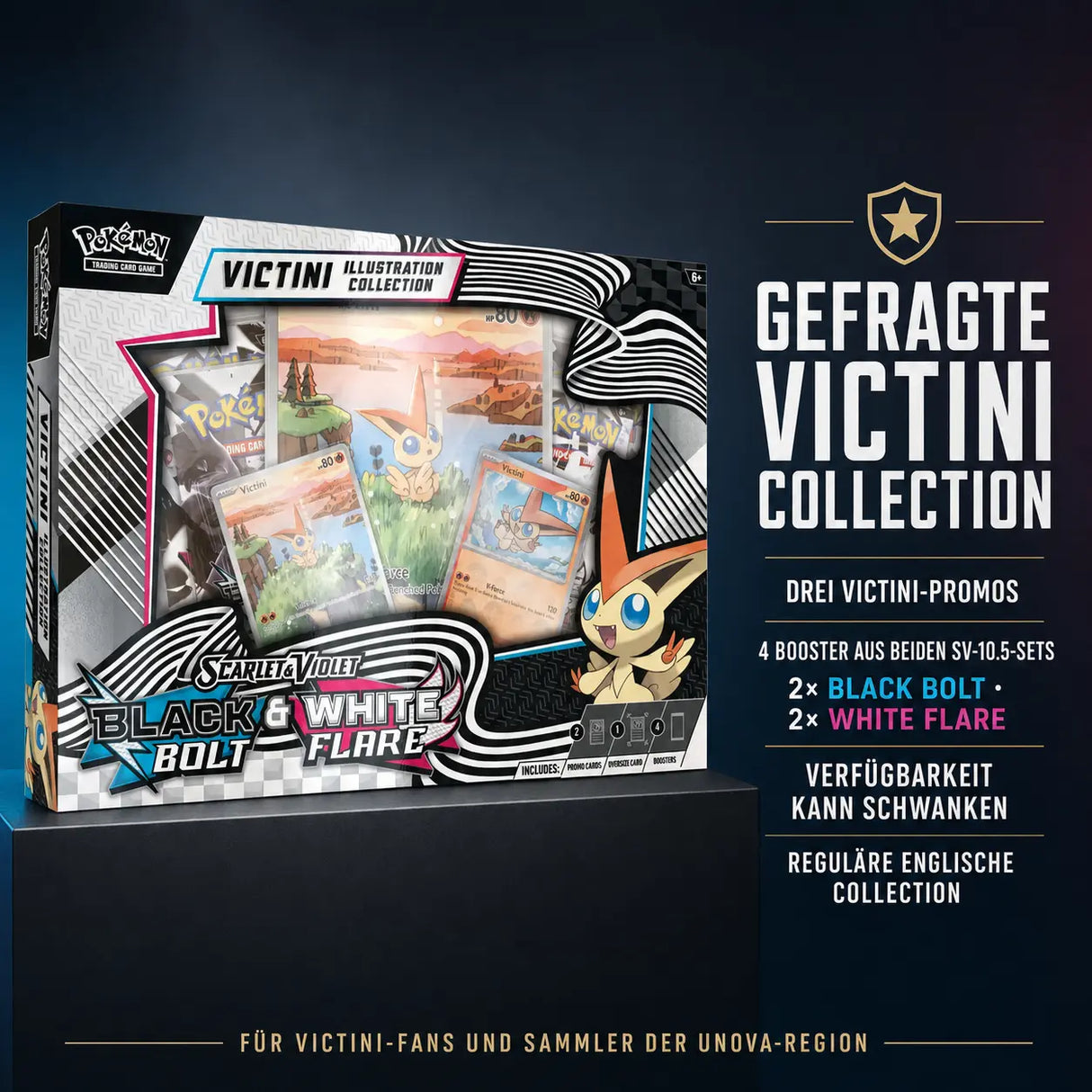 Pokemon Black Bolt & White Flare - Victini Illustration Collection (SV 10.5) (B-Stock)