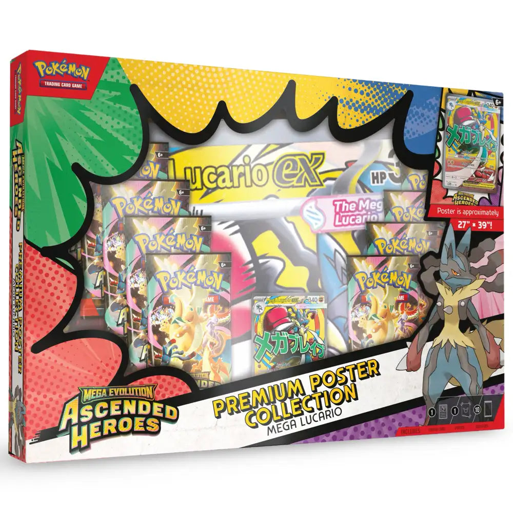 Pokemon Ascended Heroes - Premium Poster Collection Mega Gardevoir Mega Lucario CardsRfun