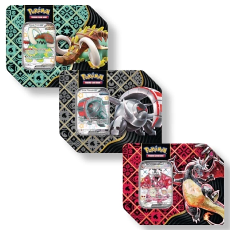 Pokemon Paldean Fates 7" Tin: Charizard/ Great Tusk/ Iron Treads