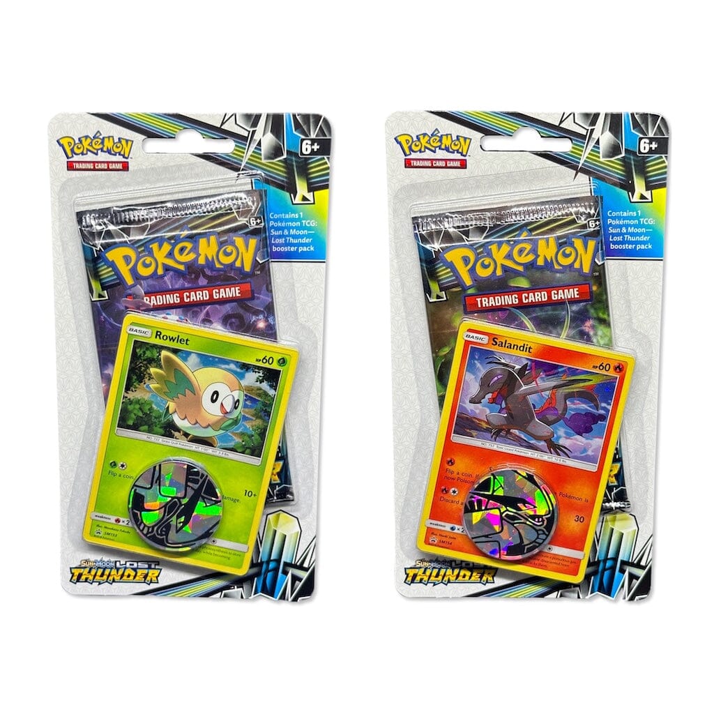Pokemon Produkte Lost Thunder: 1-Pack Blister Rowlet/ Salandit