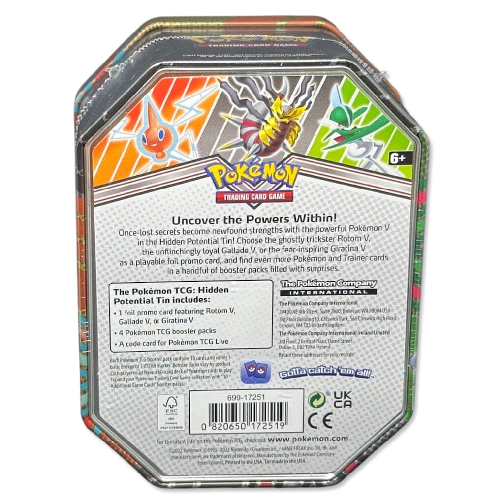 Pokemon Hidden Potential Tin: Giratina V/ Gallade V/ Rotom VHidden Potential Tin: Giratina V/ Gallade V/ Rotom V