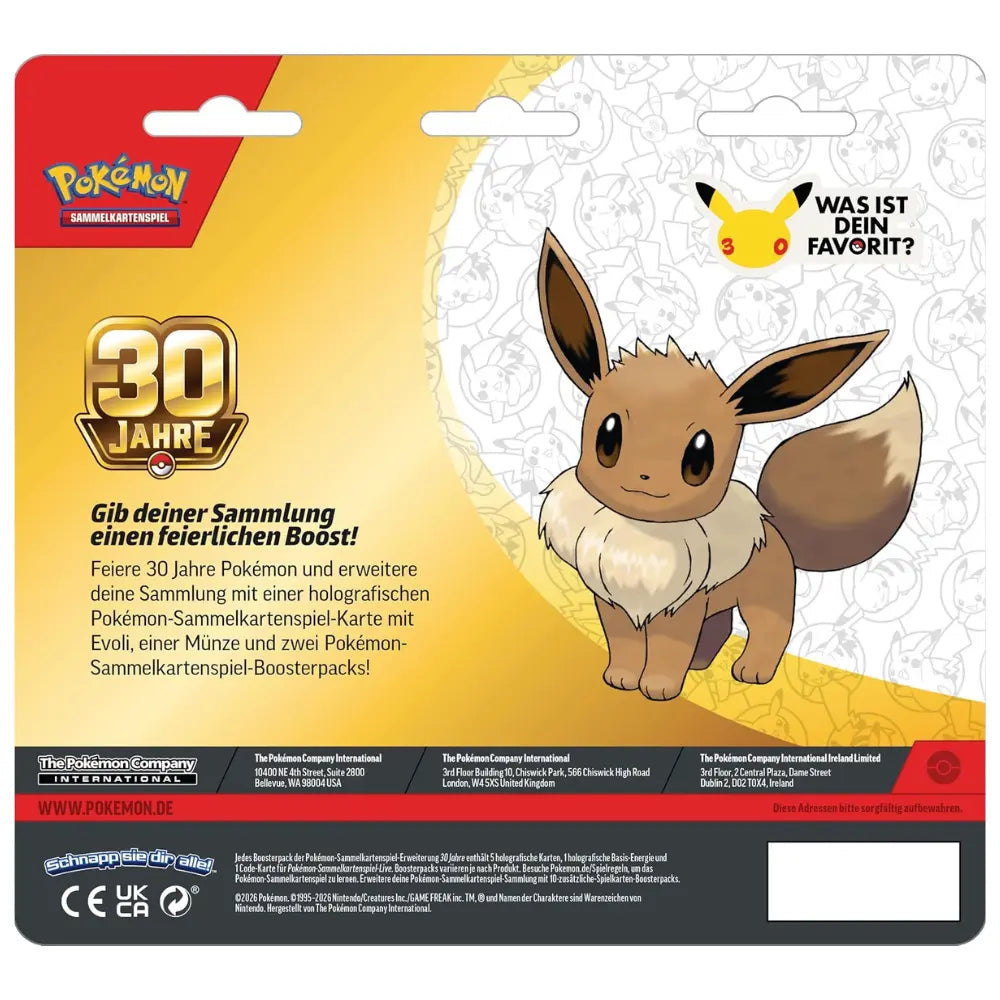Pokemon 30 Jahre 2-Pack Blister Rückseite – bei CardsRfun