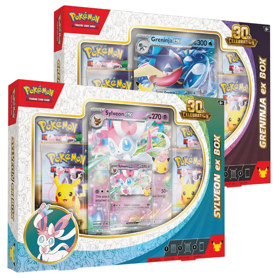 Pokemon 30th Celebration ex Collection – Sylveon ex Box und Greninja ex Box – bei CardsRfun