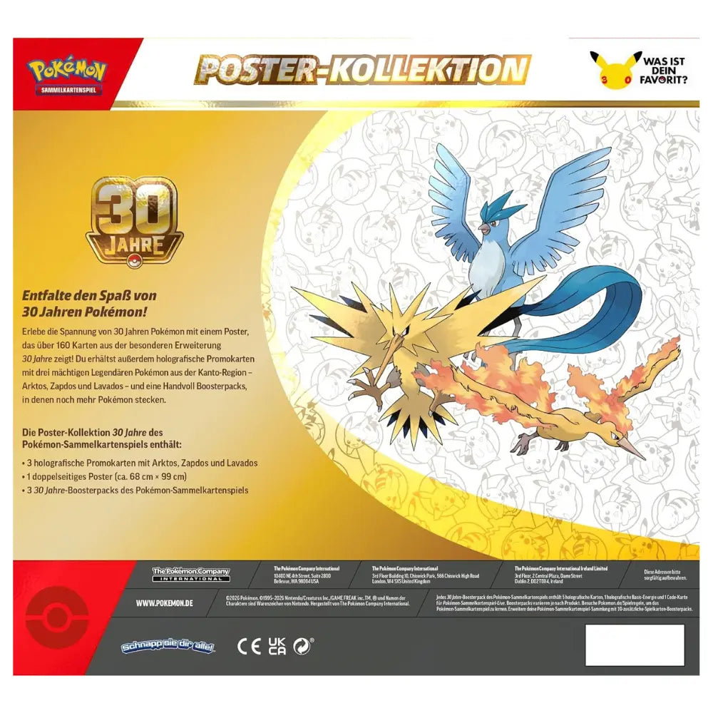 Pokemon 30 Jahre Poster Kollektion – Rückseite mit Inhaltsangabe – bei CardsRfun