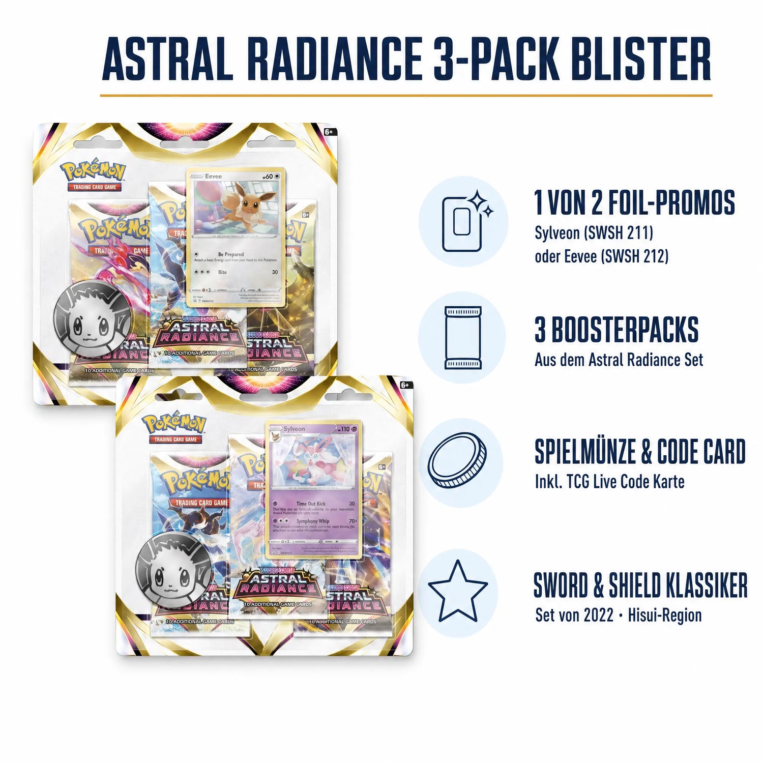 pokemon astral radiance card set Booster Box legal coin Pokemon Astral Radiance: Sylveon 3-Pack