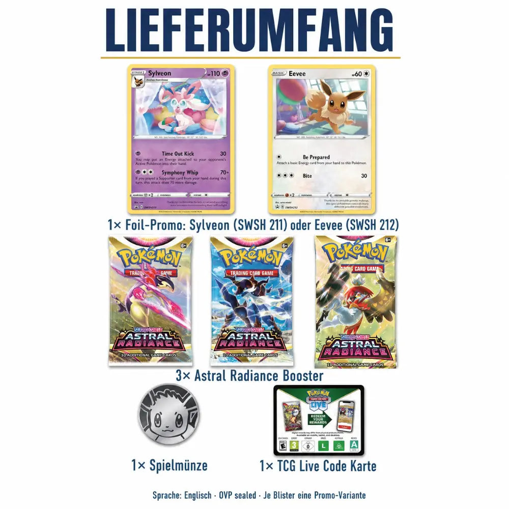 Pokemon Astral Radiance 3-Pack Blister Sylveon / Eevee