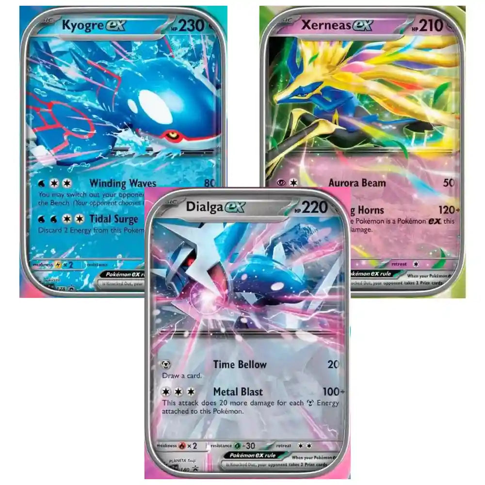 Pokemon Azure Legends Tin Dialga Xerneas Kyogre CardsRfun