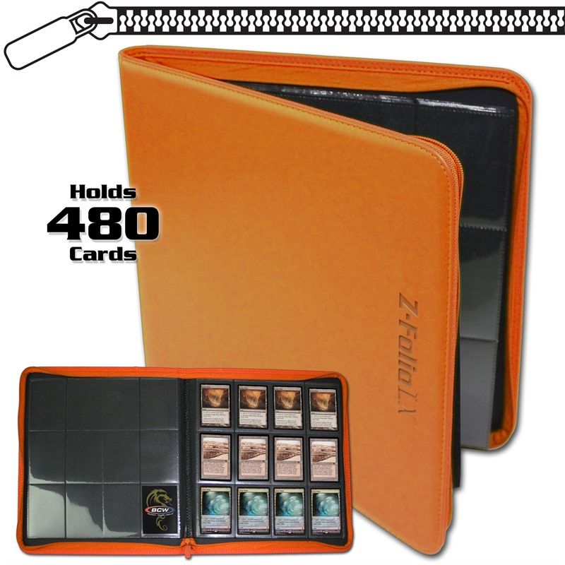BCW Zipper-Folio 12-Pocket LX Portfolio Orange