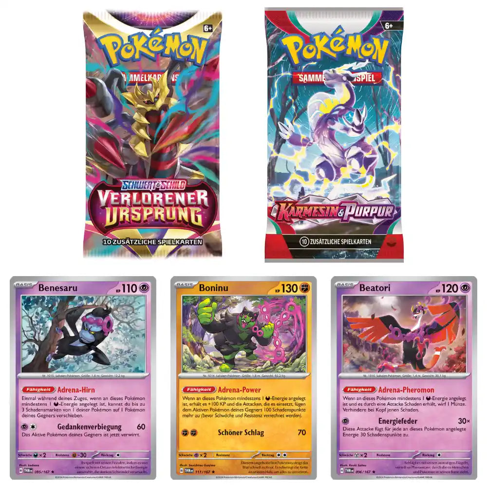 Pokemon Enhanced 2-Pack Blister - Benesaru, Boninu & Beatori CardsRfun