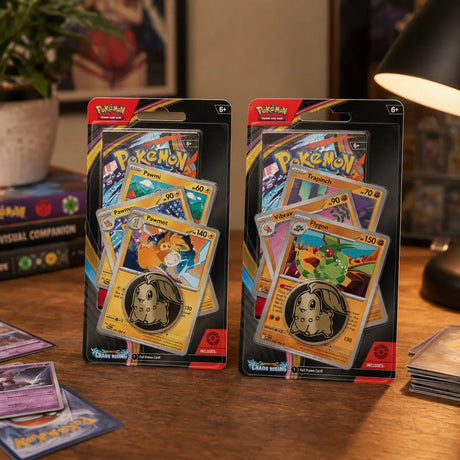 Chaos Rising 1-Pack Premium Blister auf dem Schreibtisch – Pokemon Sammler Lifestyle bei CardsRfun