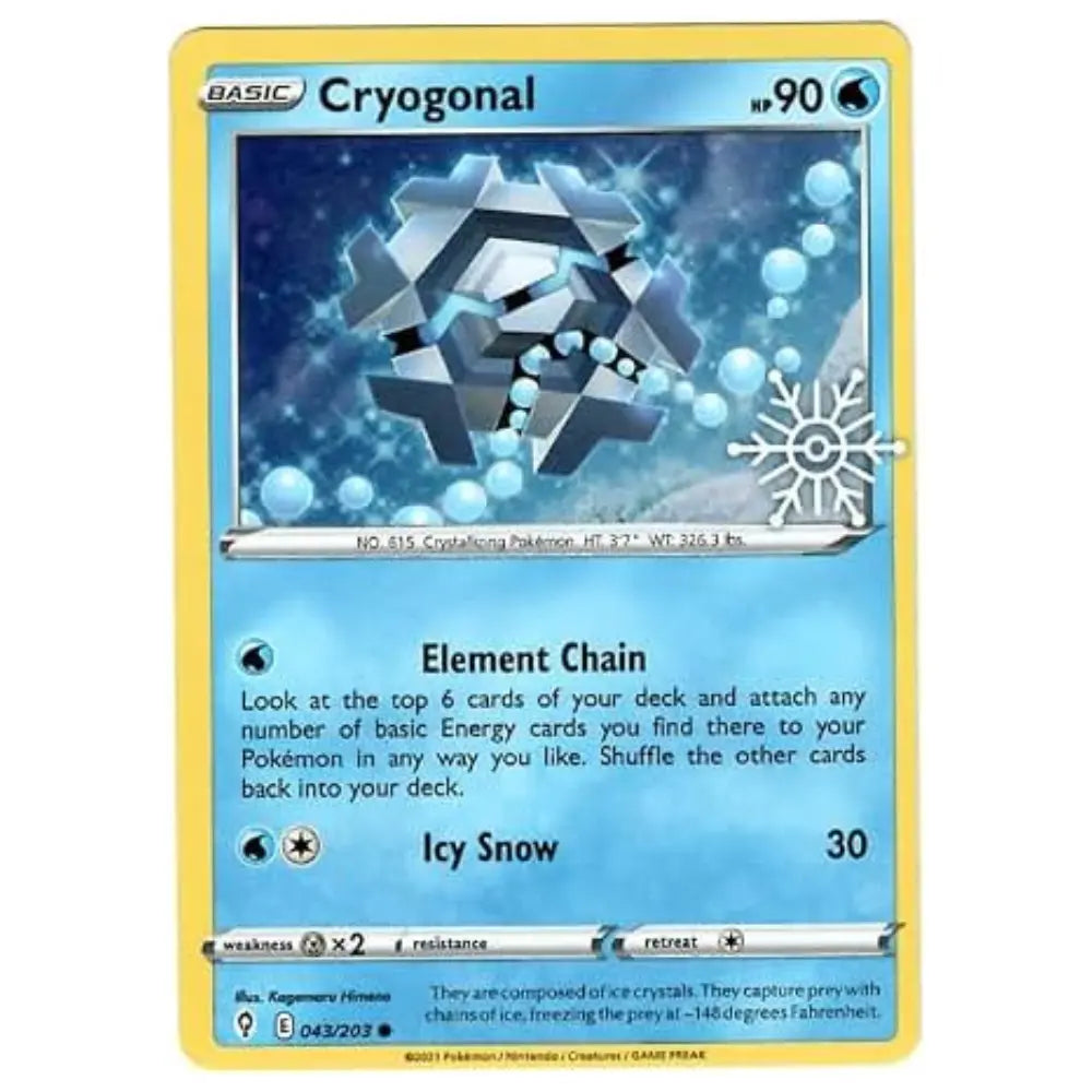 Pokemon Cryogonal EVO 043/203 Evolving Skies Schneeflocke Stempel – bei CardsRfun