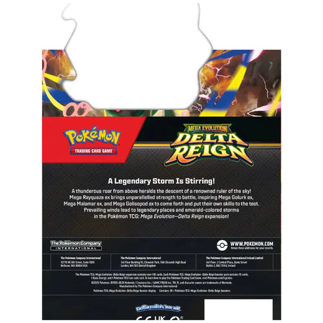 Rückseite Delta Reign Booster Display mit Inhaltsangabe – bei CardsRfun