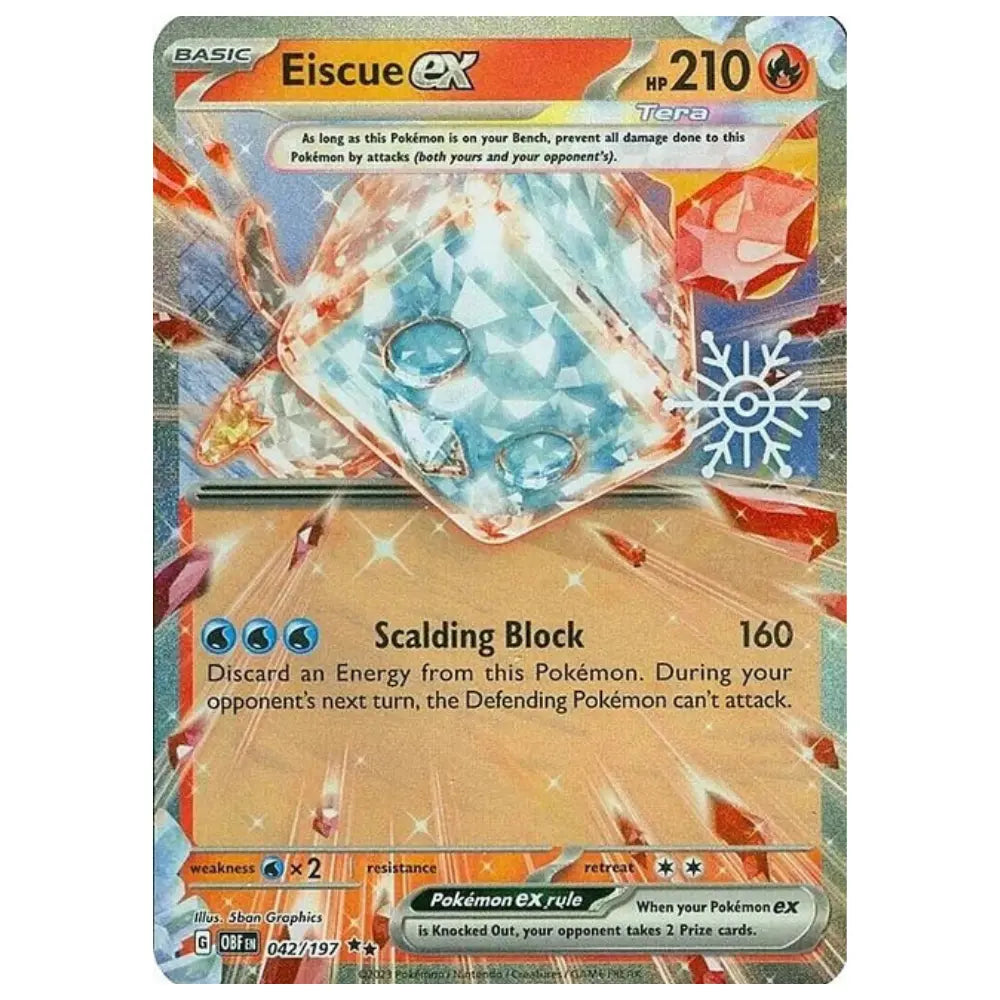 Pokemon Eiscue ex OBF 042/197 Obsidian Flames Schneeflocke Stempel – bei CardsRfun