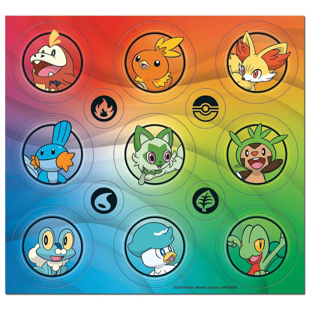Stickerbogen mit neun Starter-Pokemon Erste Partner Serie 3 – bei CardsRfun