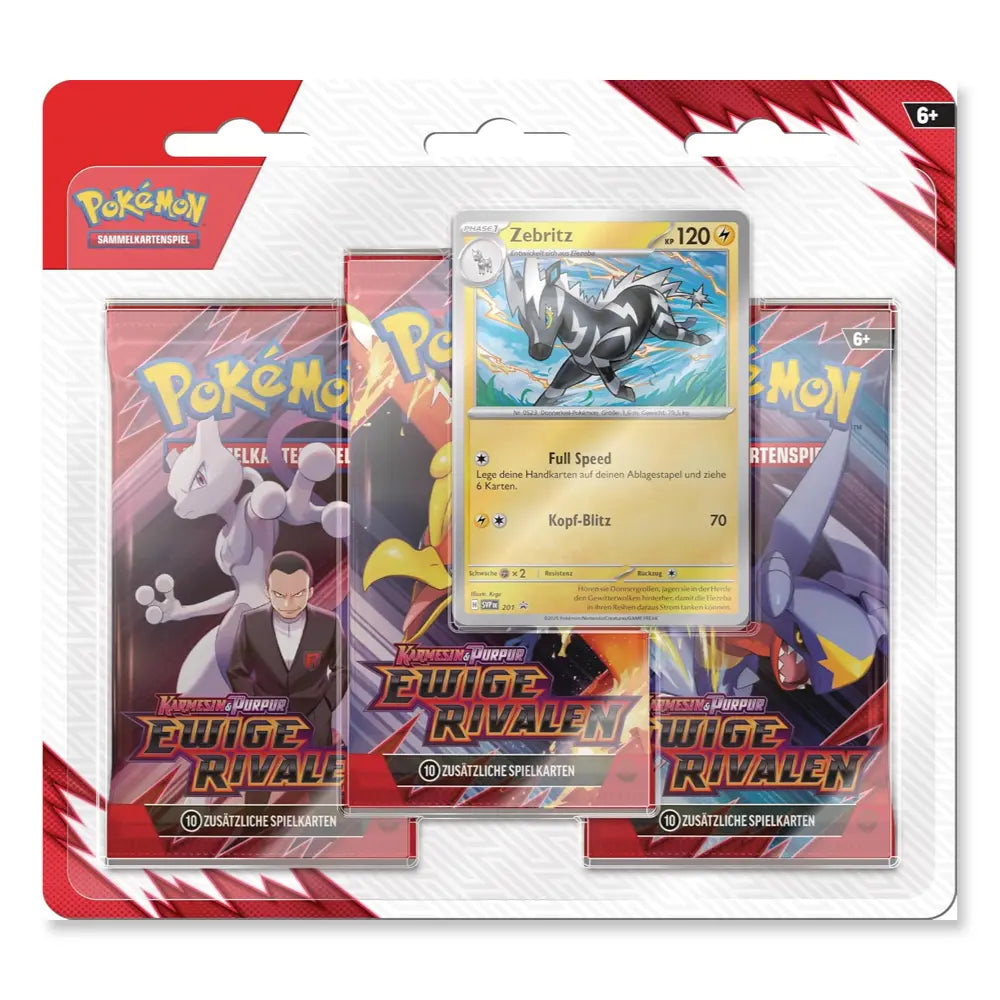 Pokemon Ewige Rivalen: 3-Pack Blister Zebritz Kangama CardsRfun