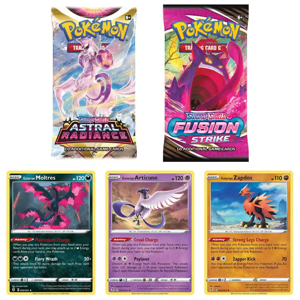 Pokemon Galarian Birds Trio: 2-Pack Blister CardsRfun