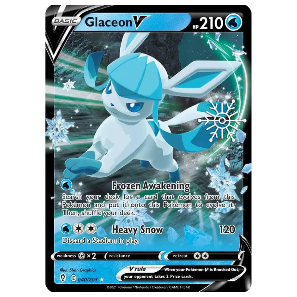 Pokemon Glaceon V EVO 040/203 Evolving Skies Schneeflocke Stempel – bei CardsRfun