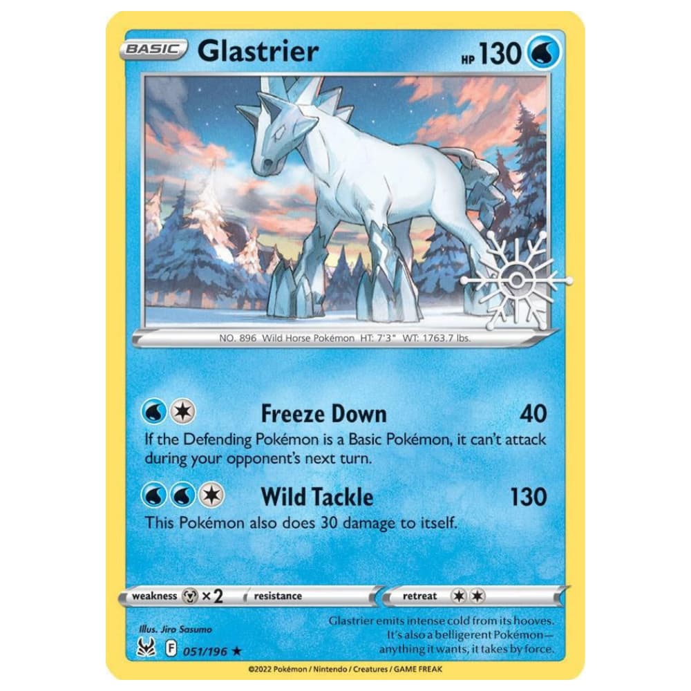 Pokemon Glastrier LOR 051/196 Lost Origin Schneeflocke Stempel – bei CardsRfun