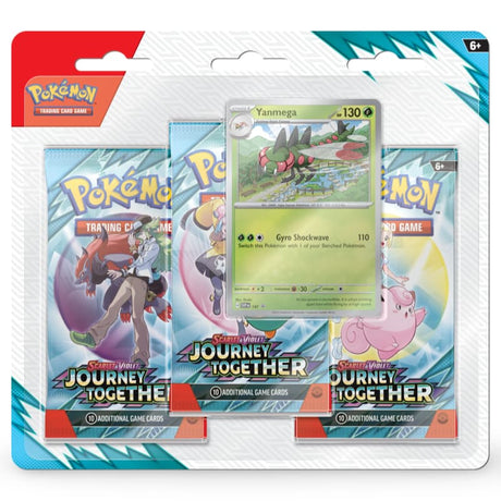 Pokemon Journey Together: 3-Pack Blister Yanmega Scrafty CardsRfun