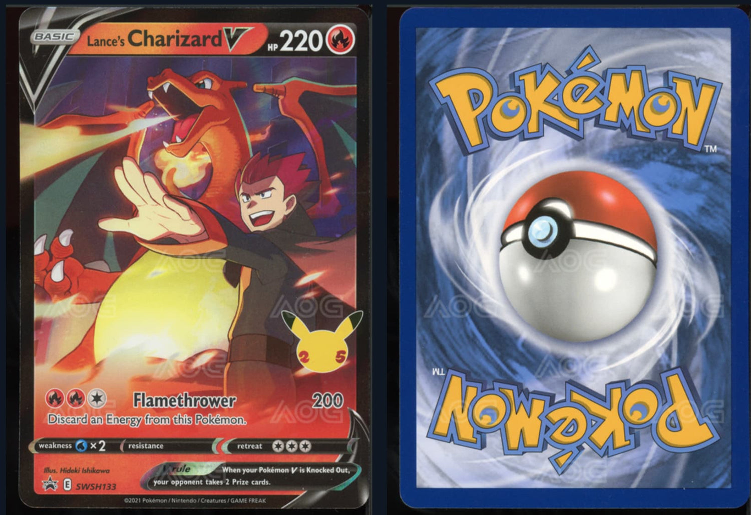 Pokemon - Lance's Charizard V - SWSH 133 - Mint 9 CardsRfun Pokemon - Lance's Charizard V - SWSH 133 - Mint 9 CardsRfun