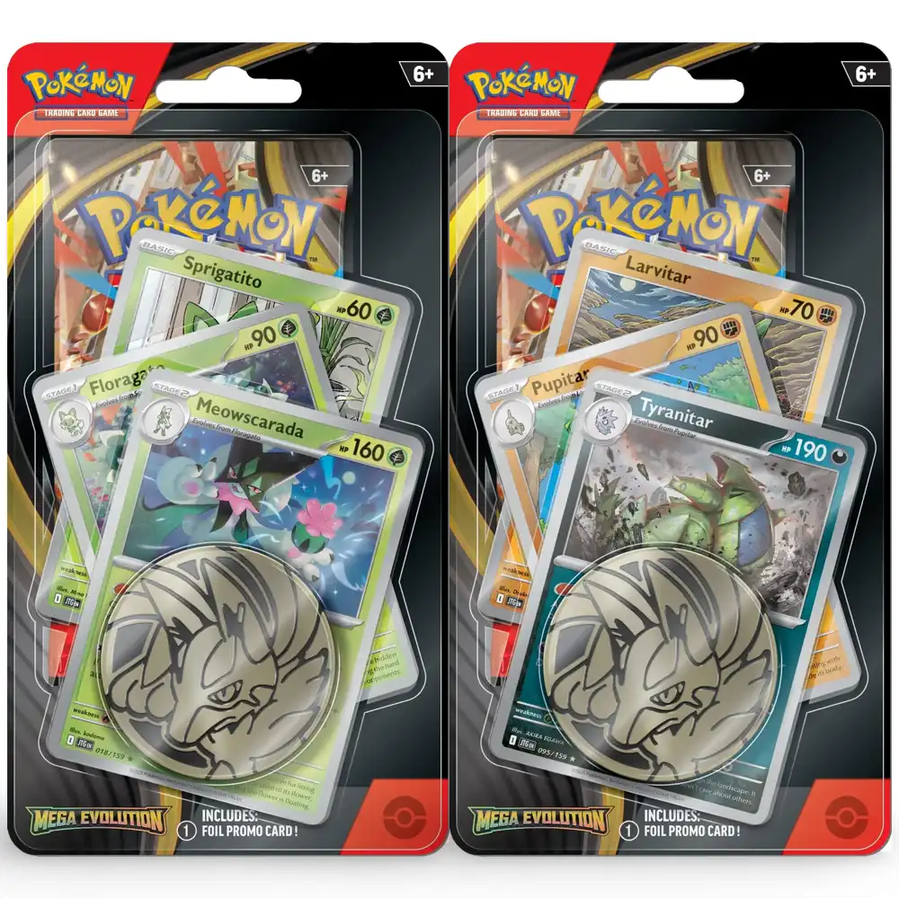 Pokemon Mega Evolution: 1-Pack Premium Blister Meowscarada Tyranitar CardsRfun