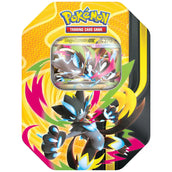 Rückseite Pokemon Mega Kräfte Tin mit Inhaltsangabe DE – bei CardsRfun