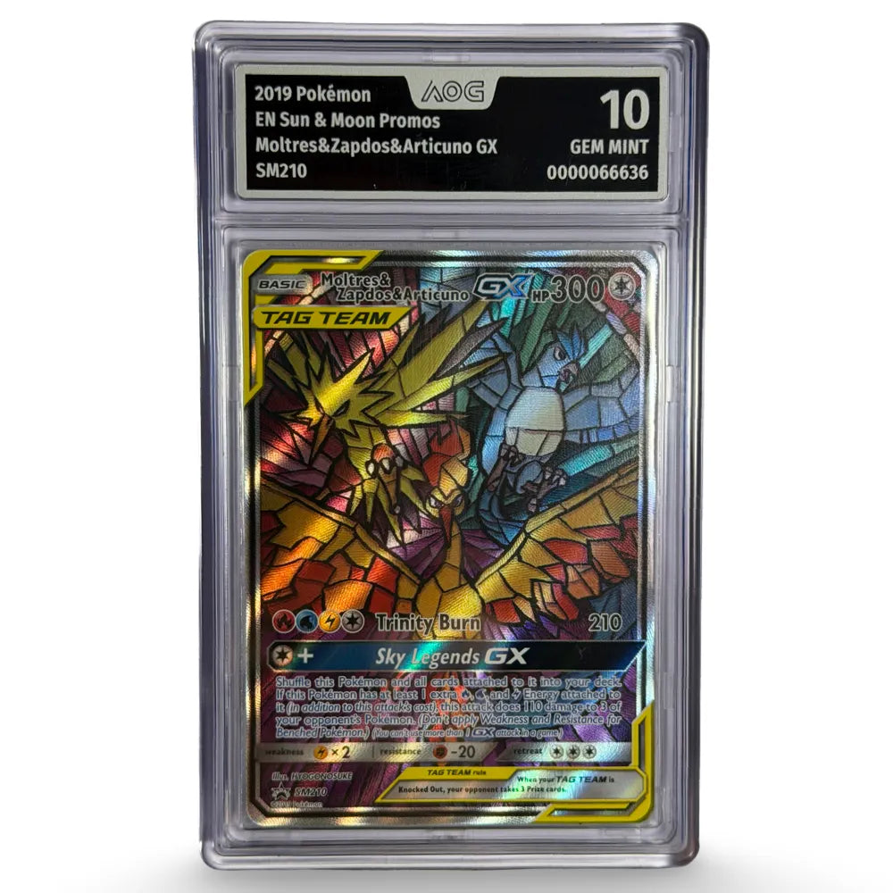 Pokemon - Moltres, Zapdos & Articuno GX - SM210 - Gem Mint 10