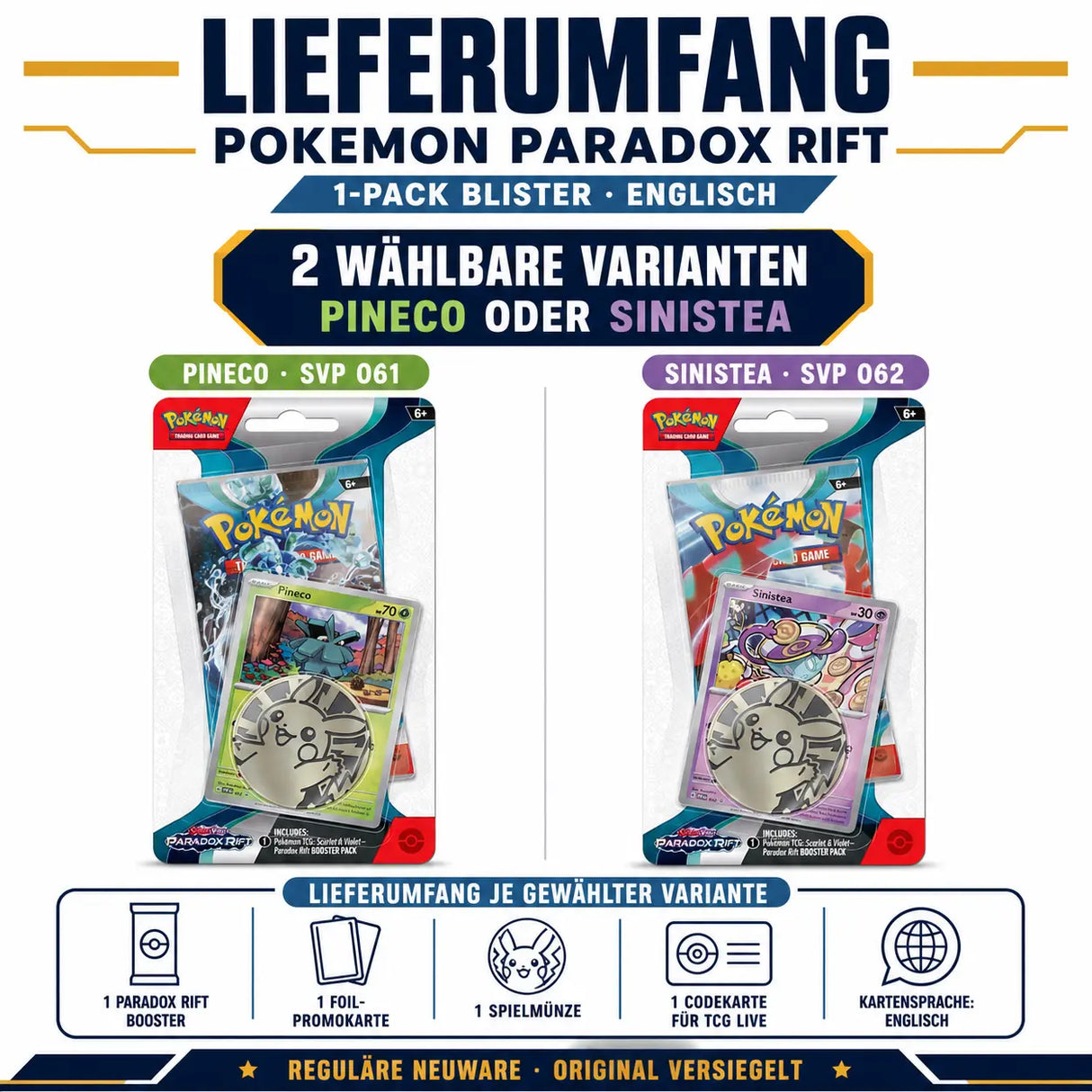 Pokemon Paradox Rift: 1-Pack Blister Pineco/ Sinistea