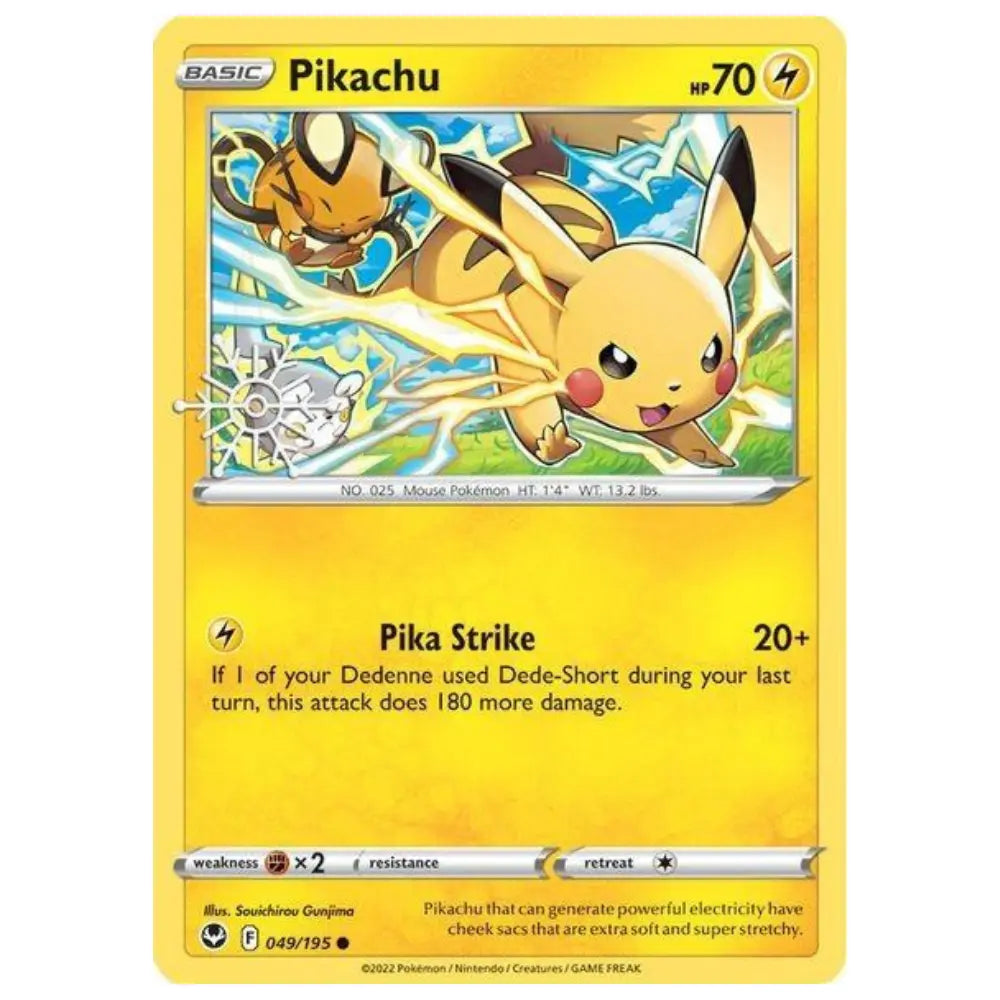 Pokemon Pikachu SIT 049/195 Silver Tempest Schneeflocke Stempel – bei CardsRfun