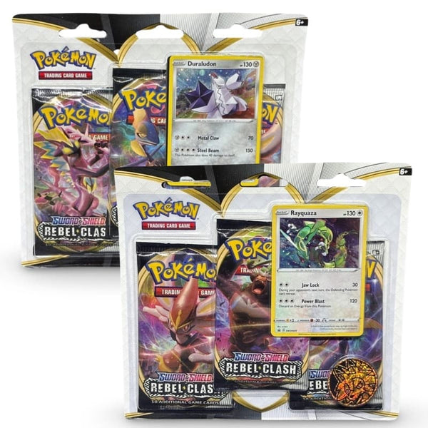 Sword & Shield Rebel Clash 3 Pack Blister with Rayquaza Promo X orders 3