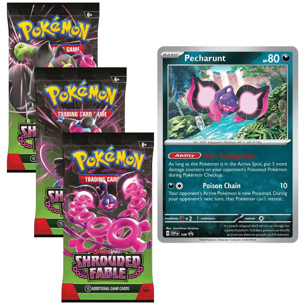 Pokemon Shrouded Fable 3 Pack Blister CardsRfun