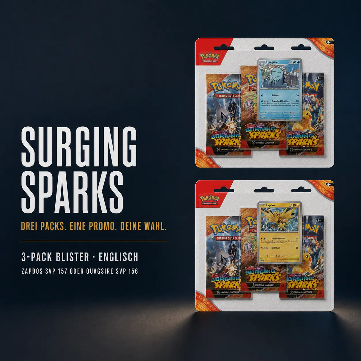 Pokemon Surging Sparks: 3-Pack Blister