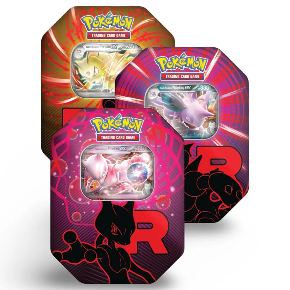 Pokemon Team Rocket Tin – Mewtwo / Nidoking / Persian ex