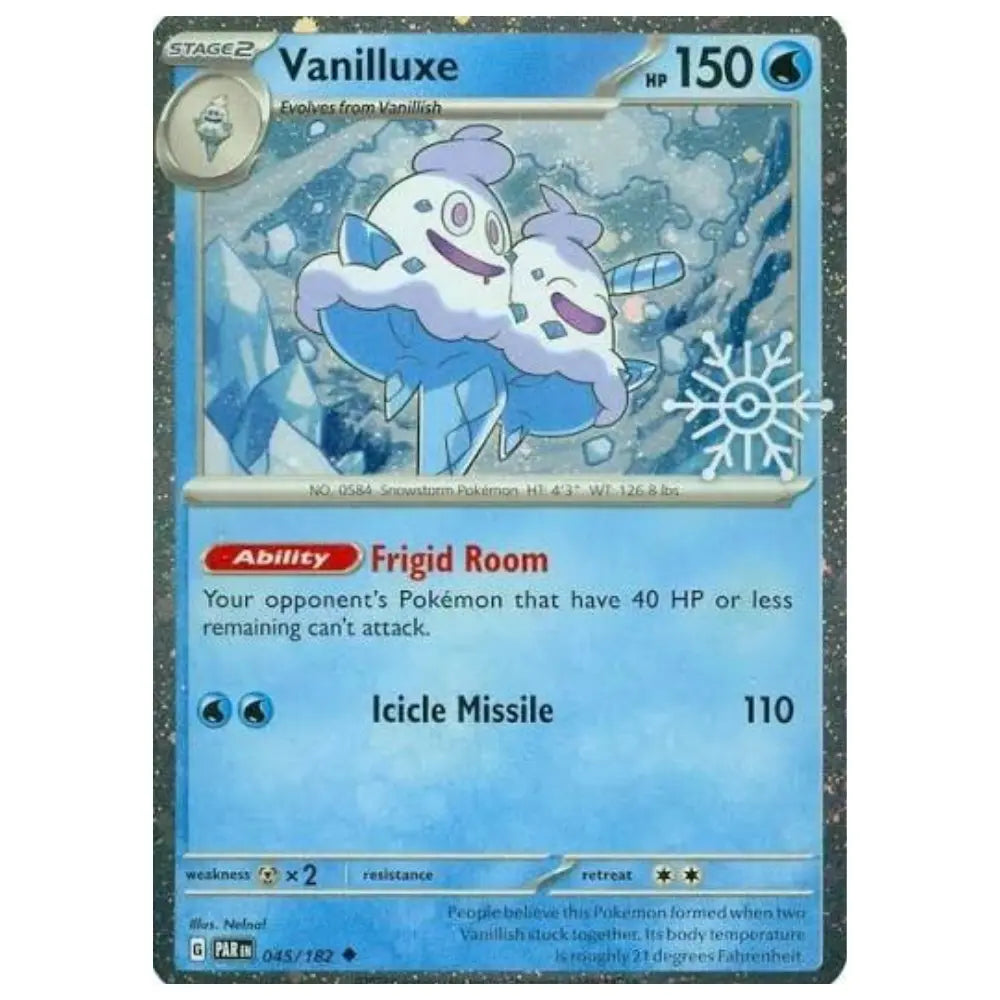 Pokemon Vanilluxe PAR 045/182 Paradox Rift Schneeflocke Stempel – bei CardsRfun