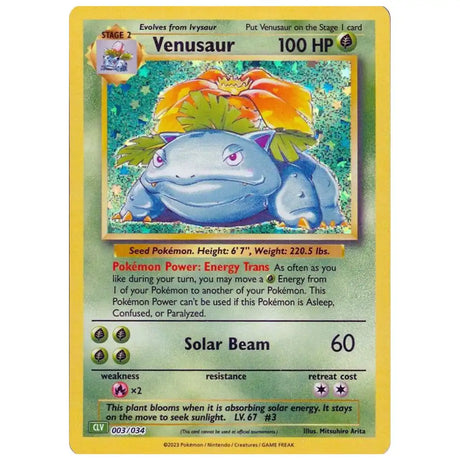 Venusaur - 003/034 - Trading Card Game Classic (CL) CardsRfun