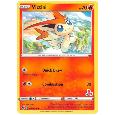 Victini - 007/073 (#4/53 Cinderace Stamped) - Battle Academy 2022 (BA22) Cardsrfun