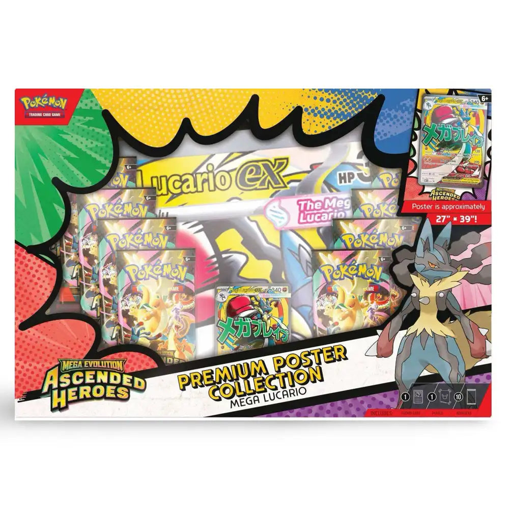 Pokemon Ascended Heroes - Premium Poster Collection Mega Gardevoir Mega Lucario CardsRfun