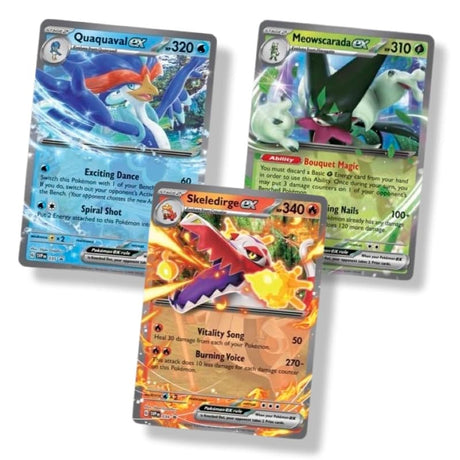 Pokemon Paldea Partners Tin: Meowscarada ex/ Skeledirge ex/ Quaquaval ex